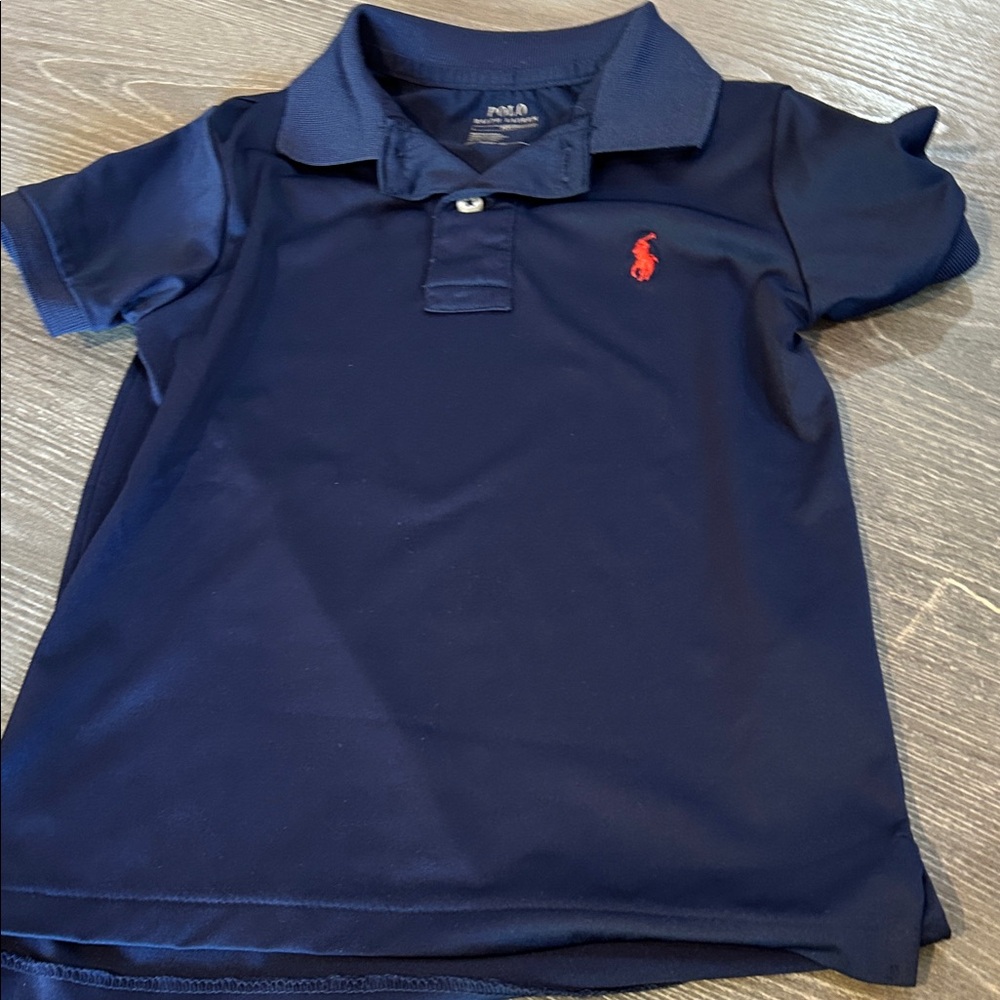 POL Kids Navy Blue Polo Shirt with Red Logo